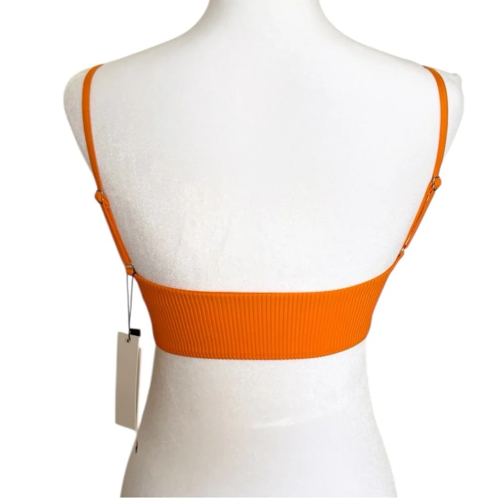 Frankie’s Bikinis Boots Ribbed Bralette Bikini Top Orange